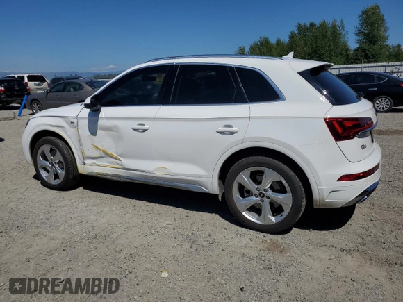 2022 Audi Q5 S line Premium Plus with VIN WA1EAAFY2N2124721, listed as a Copart auction lot 66202045 with 45,059 mi miles and Salvage title. Bid and sale history available at DreamBid. Image 2.