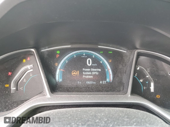 2017 Honda Civic EX with VIN 2HGFC2F87HH016523, listed as a Copart auction lot 53541115 with 156,221 mi miles and Salvage Title. Bid and sale history available at DreamBid. Image 9.