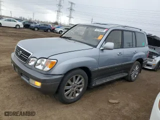 2001 Lexus LX 470 with VIN JTJHT00W513510307, listed as a Copart auction lot 52266935 with 259,552 mi miles and Clean Title. Bid and sale history available at carsss.com. Image 1.