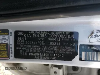 2017 Kia Rio LX z VIN KNADM4A39H6044042, wystawiony jako Copart lot #53063165 z przebiegiem Nie podano mil oraz Szkody całkowita. Historia ofert i sprzedaży dostępna na DreamBid. Obrazek 15.