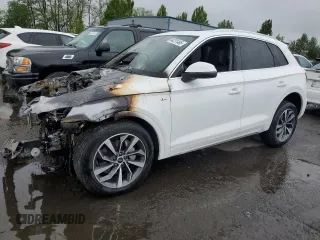 2023 Audi Q5 S line Premium Plus z VIN WA1EAAFY7P2052871, wystawiony jako Copart lot #54231465 z przebiegiem Nie podano mil oraz Szkoda całkowita • Salvage title. Historia ofert i sprzedaży dostępna na DreamBid. Obrazek 1.