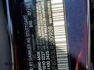 2020 Mercedes-Benz C 300 with VIN WDDWF8DB3LR530908, listed as a Copart auction lot 58015975 with 60,818 mi miles and Salvage title. Bid and sale history available at DreamBid. Image 12.
