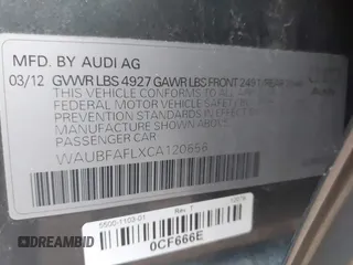 2012 Audi A4 Premium with VIN WAUBFAFLXCA120656, listed as a IAAI auction lot 42024150 with 151,192 mi miles and . Bid and sale history available at DreamBid. Image 9.