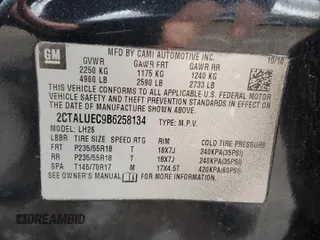 2011 GMC Terrain SLT-1 with VIN 2CTALUEC9B6258134, listed as a Copart auction lot 60721695 with 189,409 mi miles and Clean title. Bid and sale history available at DreamBid. Image 13.
