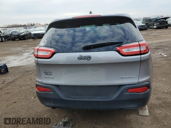 2014 Jeep Cherokee Sport with VIN 1C4PJMAB1EW222943, listed as a Copart auction lot 49293495 with 105,249 mi miles and Salvage Title. Bid and sale history available at carsss.com. Image 6.
