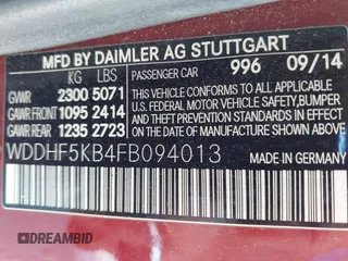 2015 Mercedes-Benz E 350 Sport с VIN WDDHF5KB4FB094013, выставлен на аукционе IAAI как лот 42079104 с пробегом 77 698 миль миль и . История ставок и продаж доступна на DreamBid. Изображение 9.