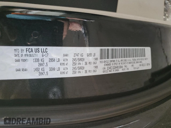 2017 Chrysler Pacifica Limited с VIN 2C4RC1GG9HR816844, выставлен на аукционе Copart как лот 54270215 с пробегом 82 634 миль миль и Списание • Salvage title. История ставок и продаж доступна на DreamBid. Изображение 13.