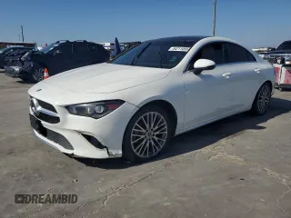2021 Mercedes-Benz CLA with VIN W1K5J4GBXMN186257, listed as a Copart auction lot 44211055 with 53,672 mi miles and Clean Title. Bid and sale history available at carsss.com. Image 1.