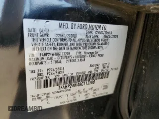2008 Ford Taurus SEL with VIN 1FAHP24W48G113208, listed as a Copart auction lot 75126874 with 124,751 mi miles and Salvage Title. Bid and sale history available at carsss.com. Image 12.