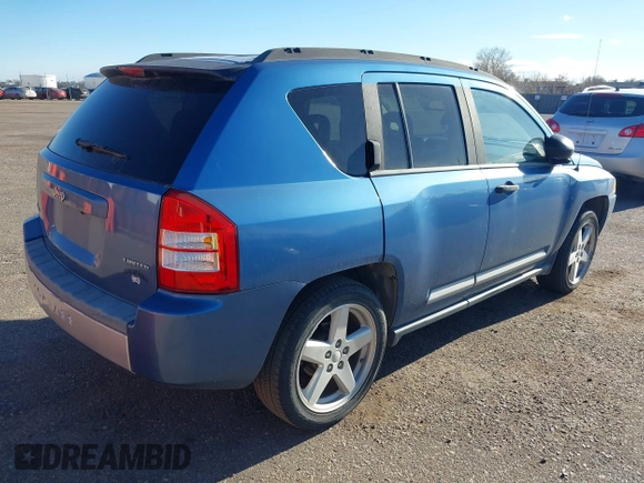 2007 Jeep Compass Limited with VIN 1J8FF57W87D409777, listed as a IAAI auction lot 41233357 with 125,019 mi miles. Bid and sale history available at carsss.com. Image 4.