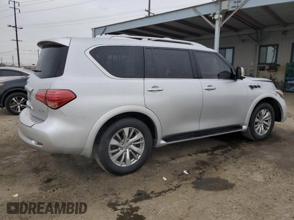 2017 Infiniti QX80 with VIN JN8AZ2NE4H9160839, listed as a Copart auction lot 46557435 with 99,346 mi miles and Salvage Title. Bid and sale history available at carsss.com. Image 3.