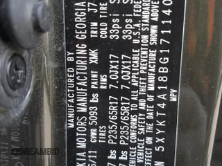 2011 Kia Sorento LX with VIN 5XYKT4A18BG171140, listed as a Copart auction lot 42165025 with 184,804 mi miles and Salvage Title. Bid and sale history available at carsss.com. Image 15.