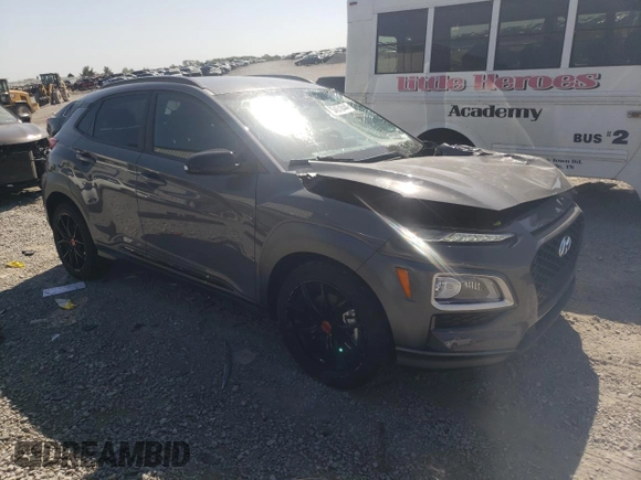 2021 Hyundai Kona Night Edition with VIN KM8K6CA53MU687603, listed as a Copart auction lot 75451844 with 18,292 mi miles and Salvage Title. Bid and sale history available at DreamBid. Image 4.