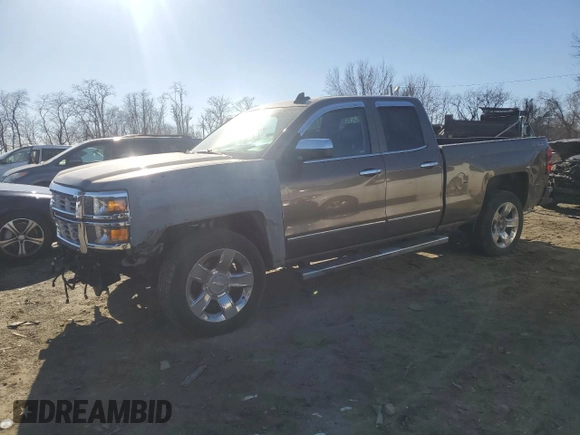 2015 Chevrolet Silverado 1500 LTZ with VIN 1GCVKSEC7FZ283872, listed as a Copart auction lot 45798645 with 0 mi miles and Salvage Title. Bid and sale history available at carsss.com. Image 1.