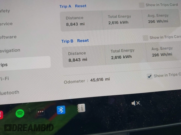 2021 Tesla Model 3 Long Range with VIN 5YJ3E1EB2MF079595, listed as a IAAI auction lot 41621546 with 45,616 mi miles. Bid and sale history available at carsss.com. Image 7.