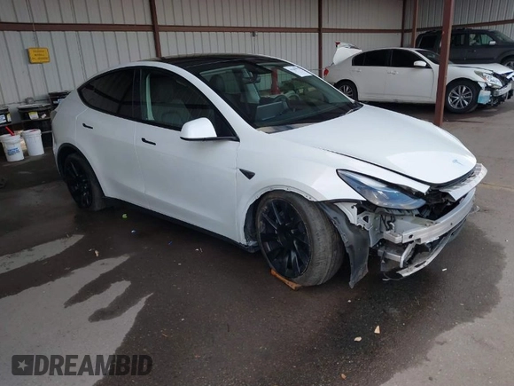 2023 Tesla Model Y Long Range with VIN 7SAYGAEE0PF787216, listed as a IAAI auction lot 41589954 with 17,985 mi miles and . Bid and sale history available at DreamBid. Image 1.