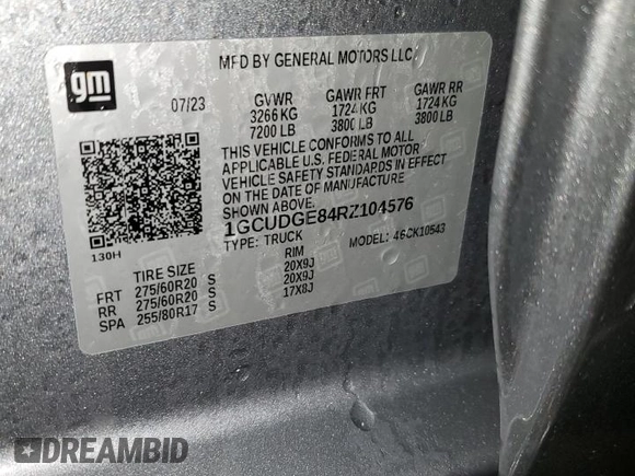 2024 Chevrolet Silverado 1500 LTZ with VIN 1GCUDGE84RZ104576, listed as a Copart auction lot 51323015 with 17,263 mi miles and Salvage Title. Bid and sale history available at DreamBid. Image 15.