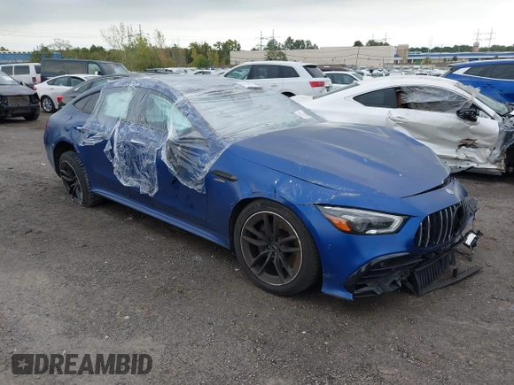 2022 Mercedes-Benz AMG GT with VIN W1K7X5KB3NA051117, listed as a IAAI auction lot 40455076 with 48,640 mi miles. Bid and sale history available at carsss.com. Image 1.