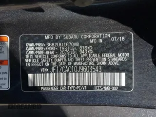 2018 Subaru BRZ Limited with VIN JF1ZCAC10J9603543, listed as a IAAI auction lot 41904211 with 48,921 mi miles. Bid and sale history available at carsss.com. Image 9.