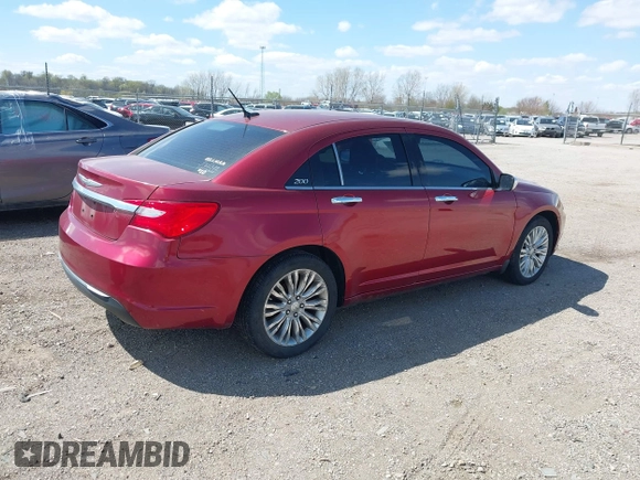 2012 Chrysler 200 Limited with VIN 1C3CCBCB0CN263369, listed as a IAAI auction lot 41988793 with 140,440 mi miles. Bid and sale history available at carsss.com. Image 4.