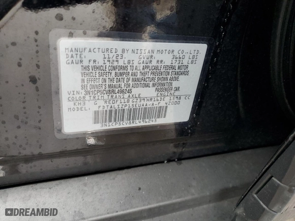 2024 Nissan Kicks SV with VIN 3N1CP5CV8RL496245, listed as a Copart auction lot 43167055 with 0 mi miles and Salvage Title. Bid and sale history available at carsss.com. Image 12.