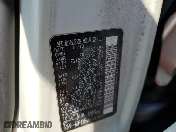 2011 Nissan Juke SL with VIN JN8AF5MV1BT012203, listed as a Copart auction lot 51418095 with 153,303 mi miles and Salvage Title. Bid and sale history available at DreamBid. Image 14.