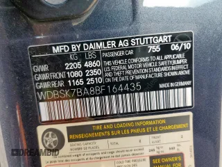 2011 Mercedes-Benz SL 550 z VIN WDBSK7BA8BF164435, wystawiony jako Copart lot #61465885 z przebiegiem 67 462 mil mil oraz Szkoda całkowita • Salvage title. Historia ofert i sprzedaży dostępna na DreamBid. Obrazek 12.