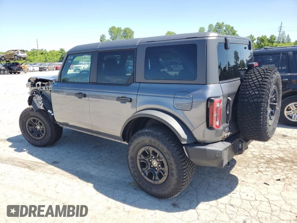 2023 Ford Bronco with VIN 1FMEE5DP6PLB66975, listed as a Copart auction lot 57536014 with 11,883 mi miles and Salvage Title. Bid and sale history available at DreamBid. Image 2.