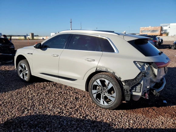 2021 Audi e-tron Prestige with VIN WA1VABGE3MB027942, listed as a Copart auction lot 40094494 with 17,593 mi miles and . Bid and sale history available at DreamBid. Image 2.