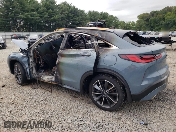 2024 Infiniti QX55 Luxe with VIN 3PCAJ5JR5RF110326, listed as a Copart auction lot 45185605 with Not Provided miles and Salvage Title. Bid and sale history available at DreamBid. Image 2.