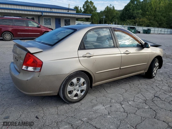 2009 Kia Spectra EX with VIN KNAFE222095618177, listed as a Copart auction lot 71357534 with 132,655 mi miles and Salvage Title. Bid and sale history available at carsss.com. Image 3.