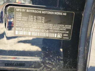 2019 BMW 5 Series 540i xDrive with VIN WBAJE7C58KWW19058, listed as a Copart auction lot 48414445 with 56,506 mi miles and Salvage Title. Bid and sale history available at carsss.com. Image 13.