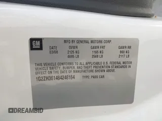 2008 Pontiac G6 GT with VIN 1G2ZH361484248164, listed as a IAAI auction lot 42143111 with 103,161 mi miles and . Bid and sale history available at DreamBid. Image 9.