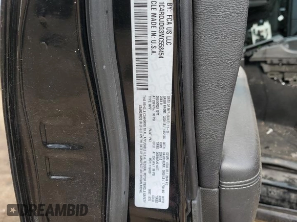 2021 Dodge Durango GT Plus with VIN 1C4RDJDG3MC558454, listed as a Copart auction lot 54116445 with Not provided miles and Salvage title. Bid and sale history available at DreamBid. Image 13.