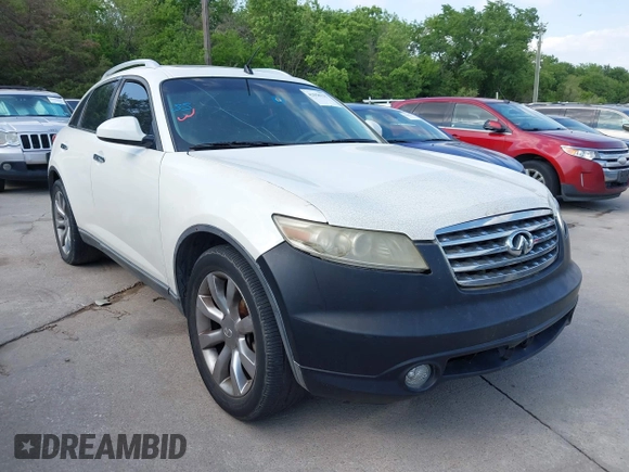 2004 Infiniti FX35 with VIN JNRAS08W34X220026, listed as a IAAI auction lot 42058535 with 168,328 mi miles. Bid and sale history available at carsss.com. Image 1.