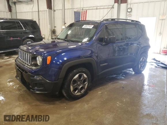 2017 Jeep Renegade Sport with VIN ZACCJAAB3HPF50847, listed as a Copart auction lot 53825165 with 99,006 mi miles and Clean Title. Bid and sale history available at DreamBid. Image 1.