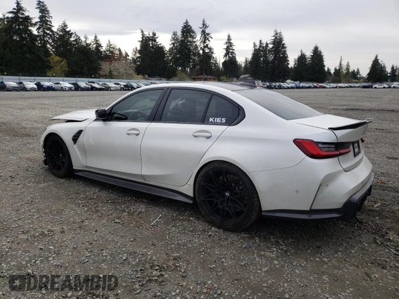 2021 BMW M3 Competition z VIN WBS33AY0XMFL32795, wystawiony jako Copart lot #52745265 z przebiegiem Nie podano mil oraz Szkoda całkowita • Salvage title. Historia ofert i sprzedaży dostępna na DreamBid. Obrazek 2.