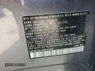 2022 Volkswagen Tiguan SE с VIN 3VV3B7AX1NM101288, выставлен на аукционе Copart как лот 54882085 с пробегом 16 095 миль миль и Списание • Salvage title. История ставок и продаж доступна на DreamBid. Изображение 13.