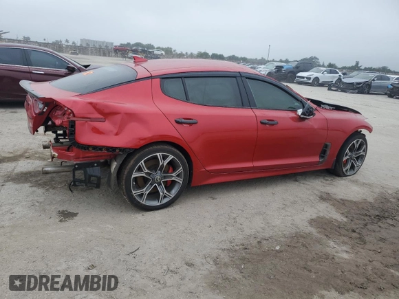2020 Kia Stinger GT with VIN KNAE35LC4L6079560, listed as a Copart auction lot 89122095 with Not Provided miles and Salvage Title. Bid and sale history available at DreamBid. Image 3.