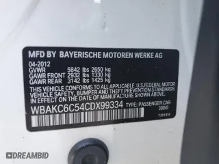 2012 BMW 7 Series 750i xDrive with VIN WBAKC6C54CDX99334, listed as a Copart auction lot 45408845 with 0 mi miles and Salvage Title. Bid and sale history available at carsss.com. Image 14.