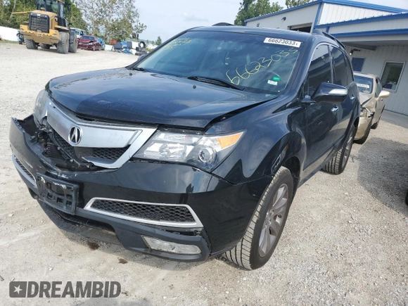 2013 Acura MDX Advance Pkg with VIN 2HNYD2H60DH521615, listed as a Copart auction lot 66623033 with 133,489 mi miles and Salvage Title. Bid and sale history available at carsss.com. Image 1.
