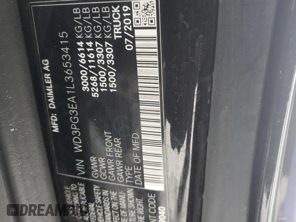 2020 Mercedes-Benz Metris Cargo z VIN WD3PG3EA1L3653415, wystawiony jako Copart lot #46050545 z przebiegiem Nie podano mil oraz Nie do naprawy • Non repairable. Historia ofert i sprzedaży dostępna na DreamBid. Obrazek 15.