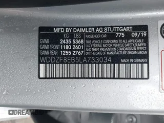 2020 Mercedes-Benz E-Class E 350 with VIN WDDZF8EB5LA733034, listed as a IAAI auction lot 41542745 with 25,324 mi miles. Bid and sale history available at carsss.com. Image 9.