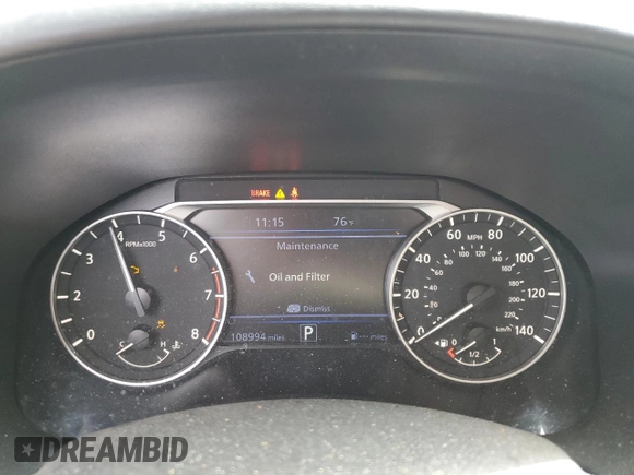 2019 Nissan Altima 2.5 SL with VIN 1N4BL4EV4KC189030, listed as a Copart auction lot 48933915 with 108,994 mi miles and Salvage Title. Bid and sale history available at carsss.com. Image 9.