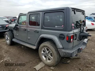 2021 Jeep Wrangler Unlimited Sahara High Altitude with VIN 1C4HJXEG3MW614509, listed as a Copart auction lot 80878533 with 45,660 mi miles and Clean title. Bid and sale history available at DreamBid. Image 2.