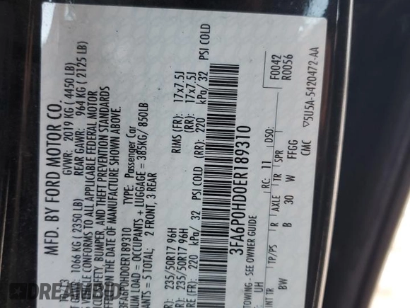 2014 Ford Fusion SE with VIN 3FA6P0HD0ER189310, listed as a Copart auction lot 84147314 with Not Provided miles and Salvage Title. Bid and sale history available at DreamBid. Image 15.