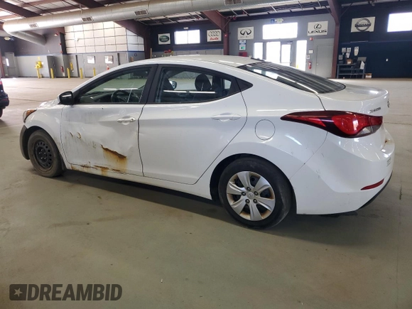 2016 Hyundai Elantra SE with VIN 5NPDH4AE3GH749612, listed as a Copart auction lot 55108195 with 127,105 mi miles and Salvage Title. Bid and sale history available at DreamBid. Image 2.