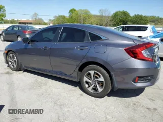 2019 Honda Civic LX with VIN 19XFC2F68KE003117, listed as a Copart auction lot 53500705 with 46,397 mi miles and Salvage Title. Bid and sale history available at DreamBid. Image 2.