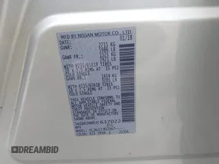 2018 Nissan Pathfinder S with VIN 5N1DR2MN9JC637022, listed as a IAAI auction lot 40555746 with 96,269 mi miles and . Bid and sale history available at DreamBid. Image 9.