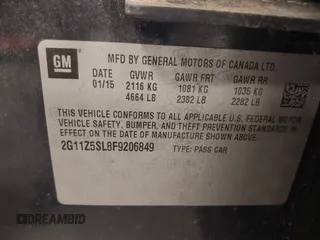2015 Chevrolet Impala LS with VIN 2G11Z5SL8F9206849, listed as a IAAI auction lot 42760689 with 156,520 mi miles and . Bid and sale history available at DreamBid. Image 9.